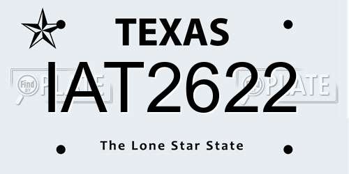 IAT2622 Texas License Plate