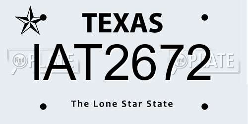 IAT2672 Texas License Plate