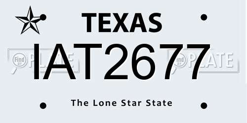 IAT2677 Texas License Plate