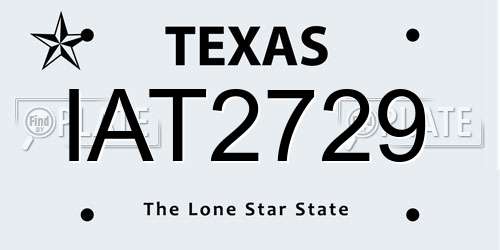 IAT2729 Texas License Plate