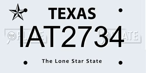 IAT2734 Texas License Plate