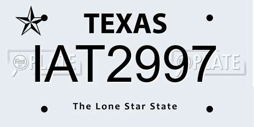 IAT2997 Texas License Plate