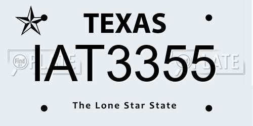 IAT3355 Texas License Plate