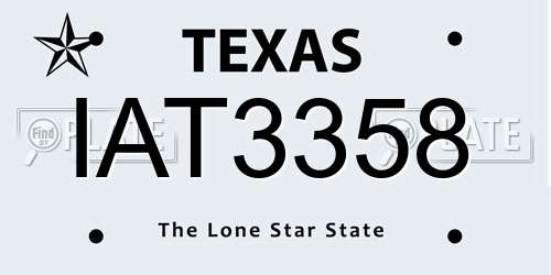 IAT3358 Texas License Plate