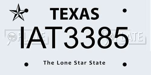 IAT3385 Texas License Plate