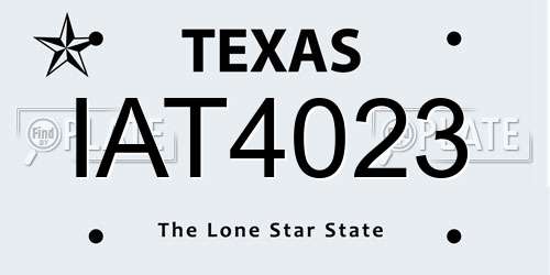 IAT4023 Texas License Plate