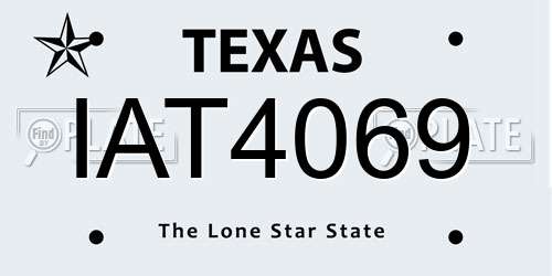 IAT4069 Texas License Plate