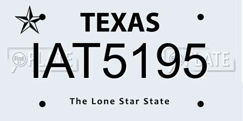 IAT5195 Texas License Plate