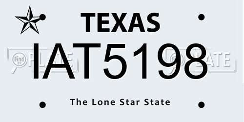 IAT5198 Texas License Plate