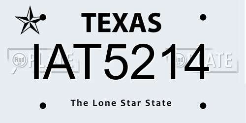 IAT5214 Texas License Plate