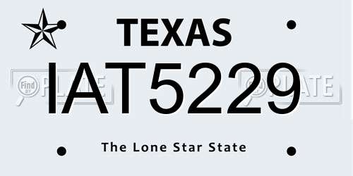IAT5229 Texas License Plate