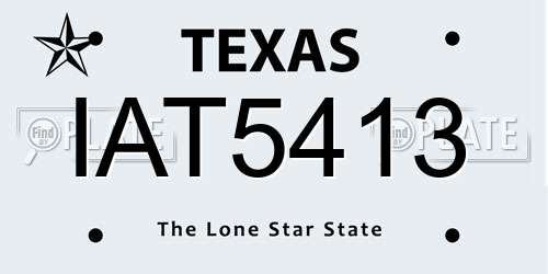 IAT5413 Texas License Plate