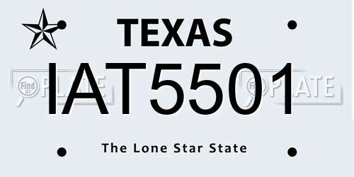 IAT5501 Texas License Plate