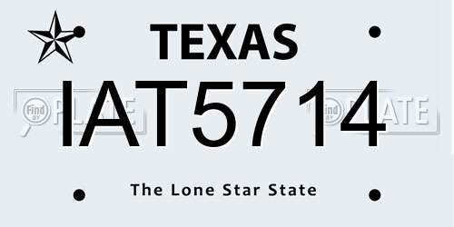IAT5714 Texas License Plate