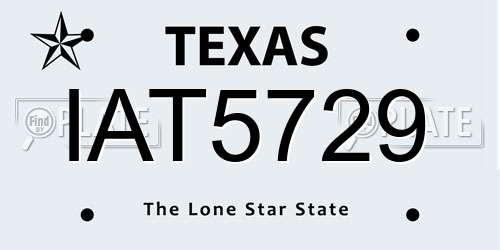 IAT5729 Texas License Plate