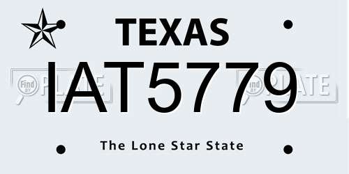 IAT5779 Texas License Plate
