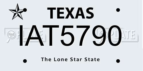 IAT5790 Texas License Plate