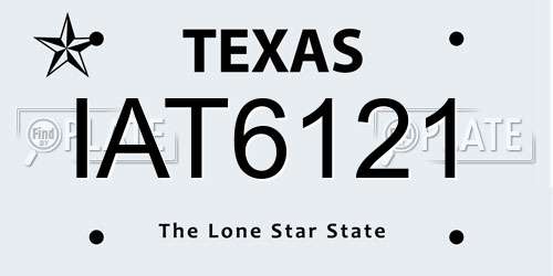 IAT6121 Texas License Plate