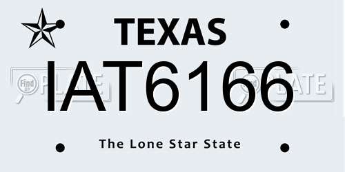 IAT6166 Texas License Plate