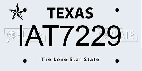 IAT7229 Texas License Plate