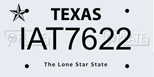 IAT7622 Texas License Plate