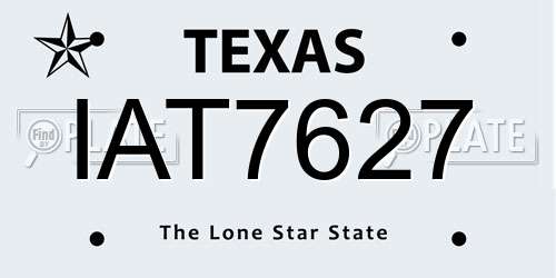 IAT7627 Texas License Plate