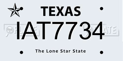 IAT7734 Texas License Plate