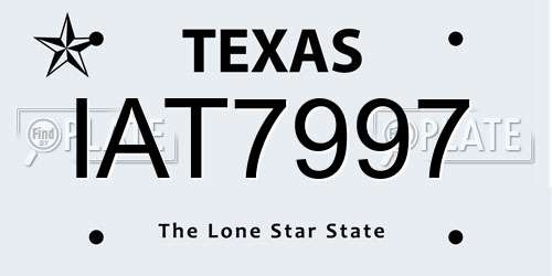 IAT7997 Texas License Plate