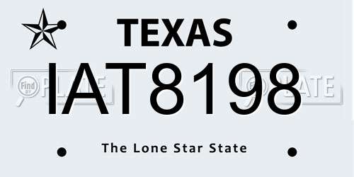 IAT8198 Texas License Plate