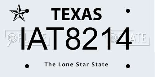 IAT8214 Texas License Plate