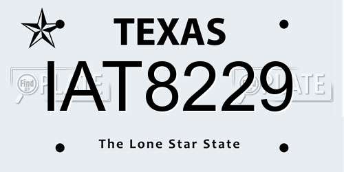 IAT8229 Texas License Plate
