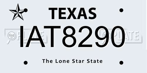 IAT8290 Texas License Plate