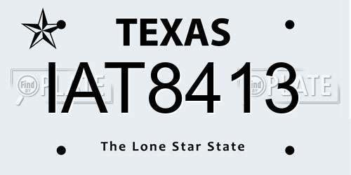 IAT8413 Texas License Plate