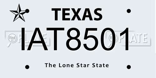 IAT8501 Texas License Plate