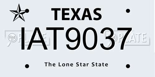 IAT9037 Texas License Plate