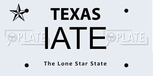 IATE Texas License Plate