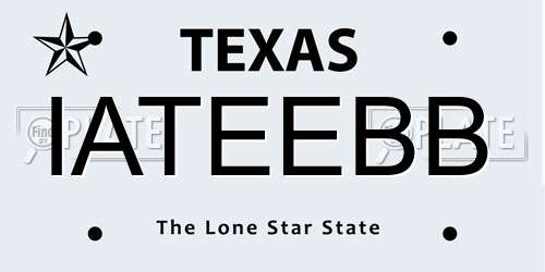 IATEEBB Texas License Plate