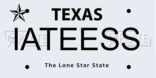 IATEESS Texas License Plate