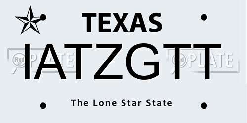 IATZGTT Texas License Plate