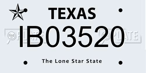 IB03520 Texas License Plate