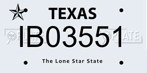 IB03551 Texas License Plate