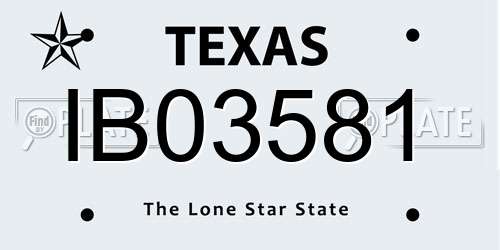 IB03581 Texas License Plate