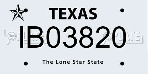 IB03820 Texas License Plate