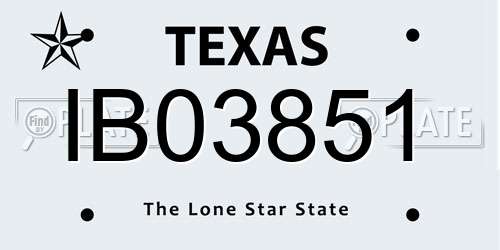IB03851 Texas License Plate