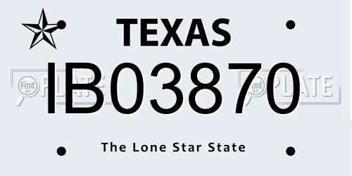 IB03870 Texas License Plate