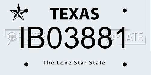 IB03881 Texas License Plate
