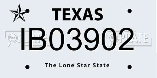 IB03902 Texas License Plate