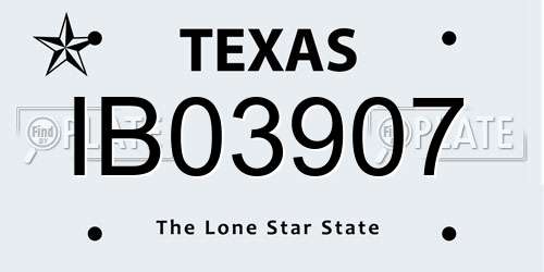 IB03907 Texas License Plate
