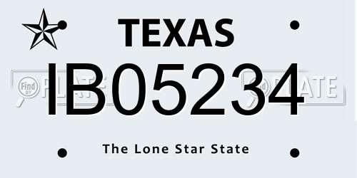 IB05234 Texas License Plate