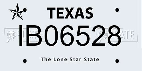 IB06528 Texas License Plate